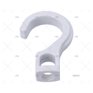 SOPORTE GANCHO NYLON BLANCO 25mm