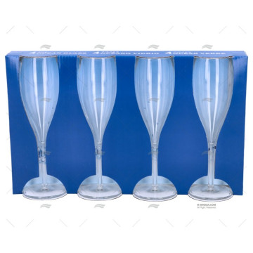 VASO PARA CHAMPAGNE 180ML 4 PIEZAS