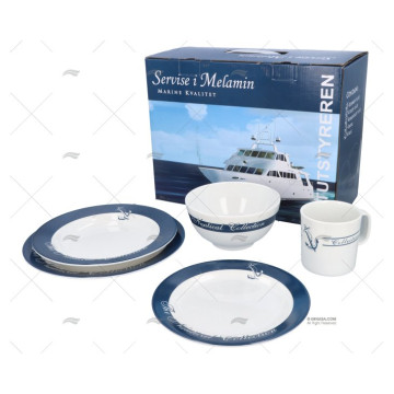 KIT VAJILLA MELAMINA NAUTICA 20pcs