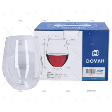 JUEGO VASO VINO TRITAN 65x110mm 4pzs