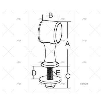 SOPORTE PASAMANO 1" INOX 316 MARINE TOWN