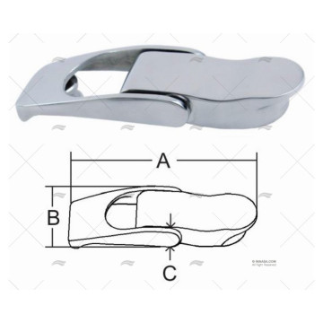 CIERRE ESTANDAR 82mm INOX 316 MARINE TOWN