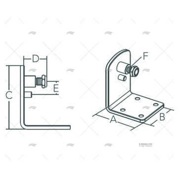 SOPORTE BRAZO SILLA INOX-316 MOD. B MARINE TOWN